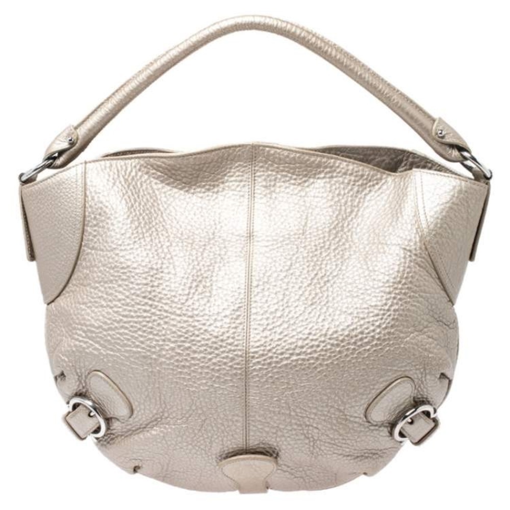 Salvatore Ferragamo Gold  Leather Hobo Handbag Purse